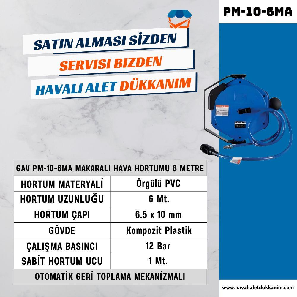 GAV PM-10-6MA Makaralı Hava Hortumu 6 Metre