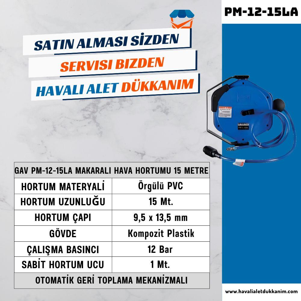 GAV PM-12-15LA Makaralı Hava Hortumu 15 Metre
