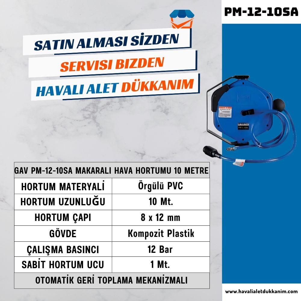 GAV PM-12-10SA Makaralı Hava Hortumu 10 Metre