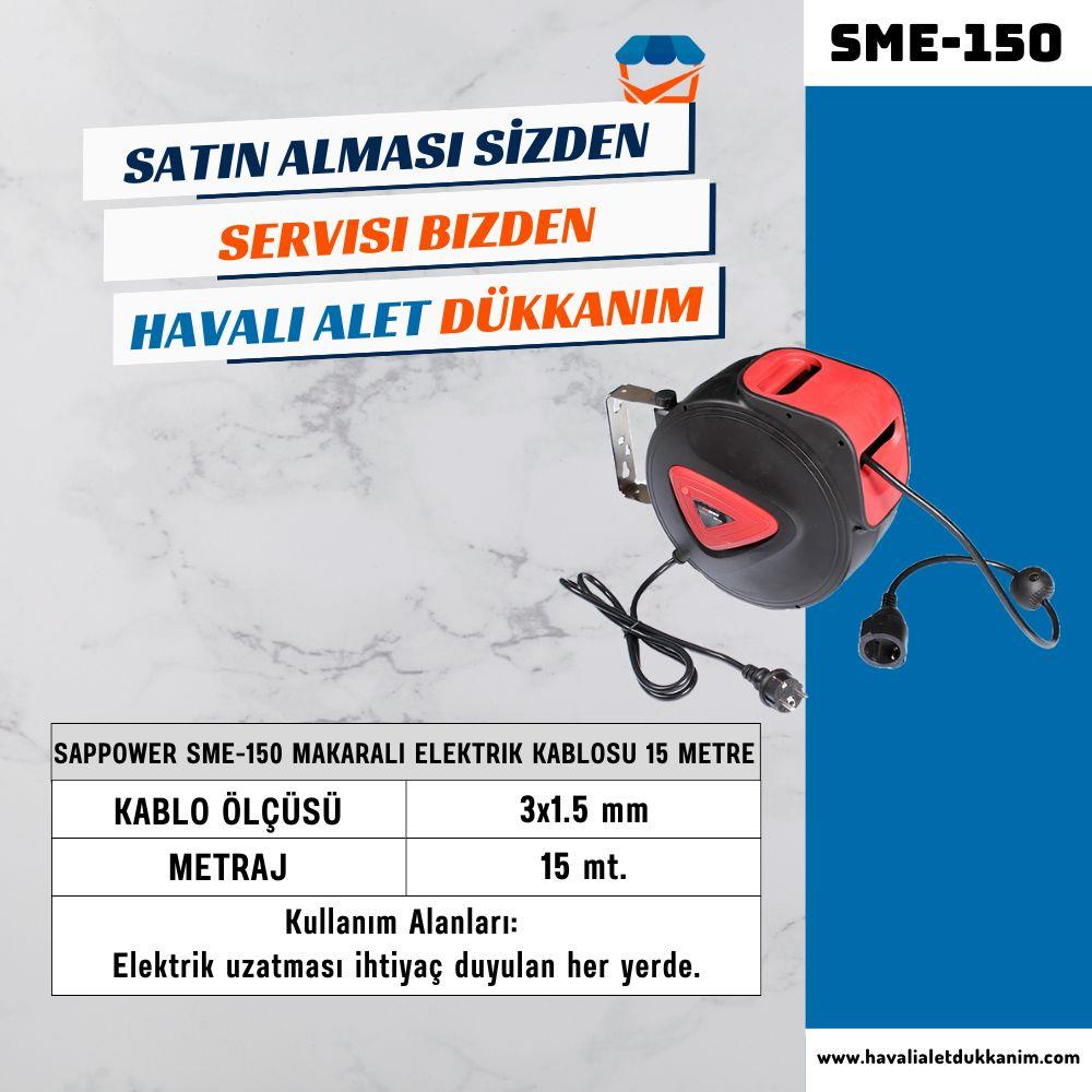 SAPPOWER SME-150 Makaralı Elektrik Kablosu 15 metre