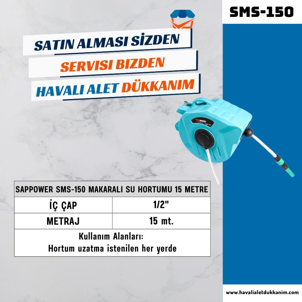 SAPPOWER SMS-150 Makaralı Su Hortumu 15 metre
