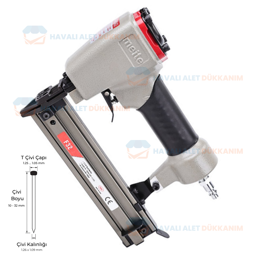 Meite YATM-MTF32 Havalı Brad Çivi Çakma Tabancası 10-32 mm