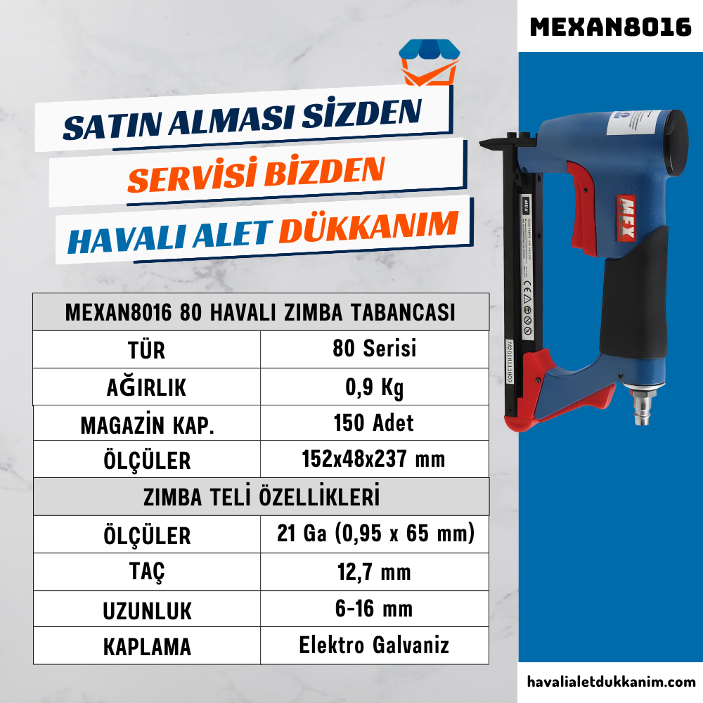MEX 8016 Havalı Zımba Tabancası