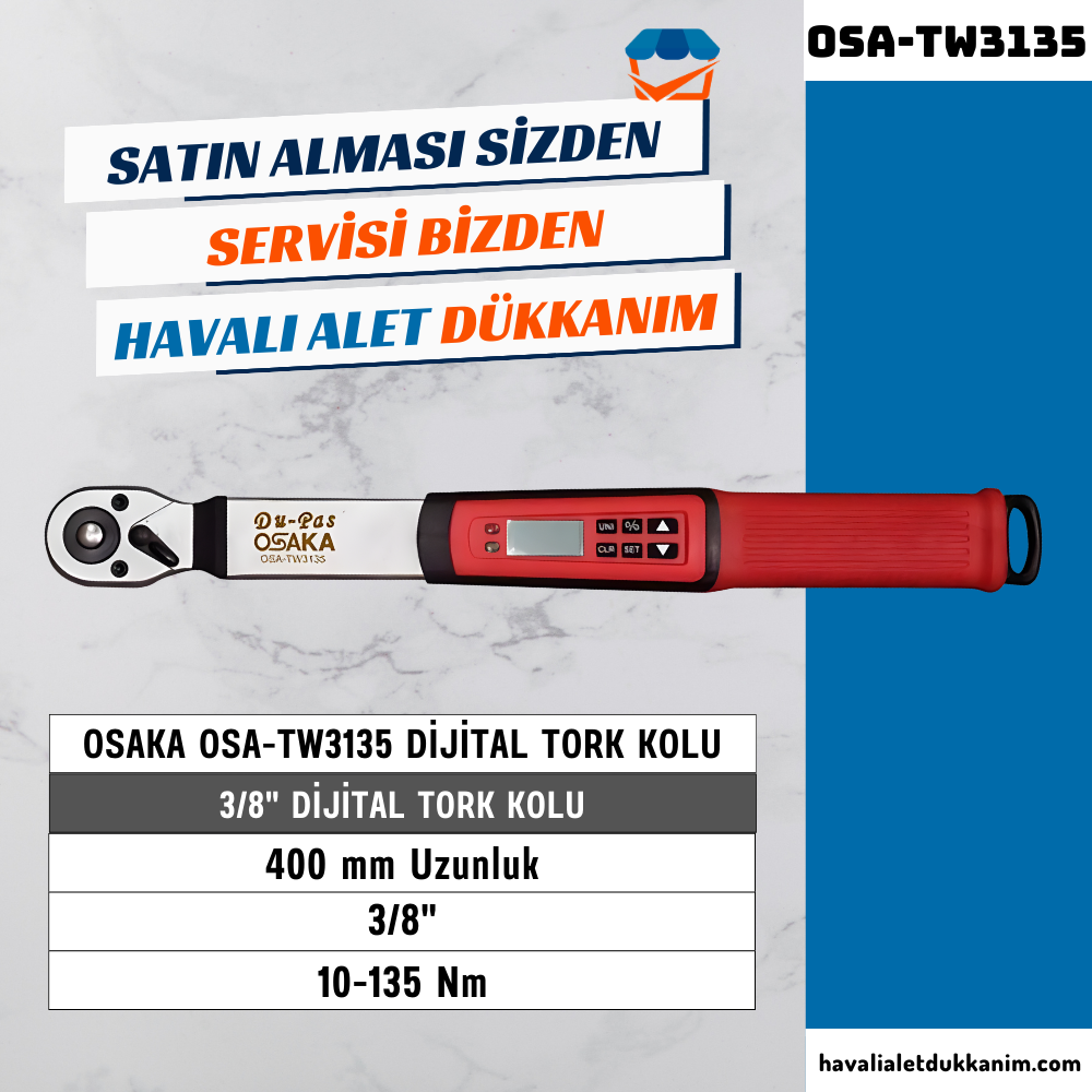 OSAKA OSA-TW3135 Dijital Tork Anahtarı 3/8