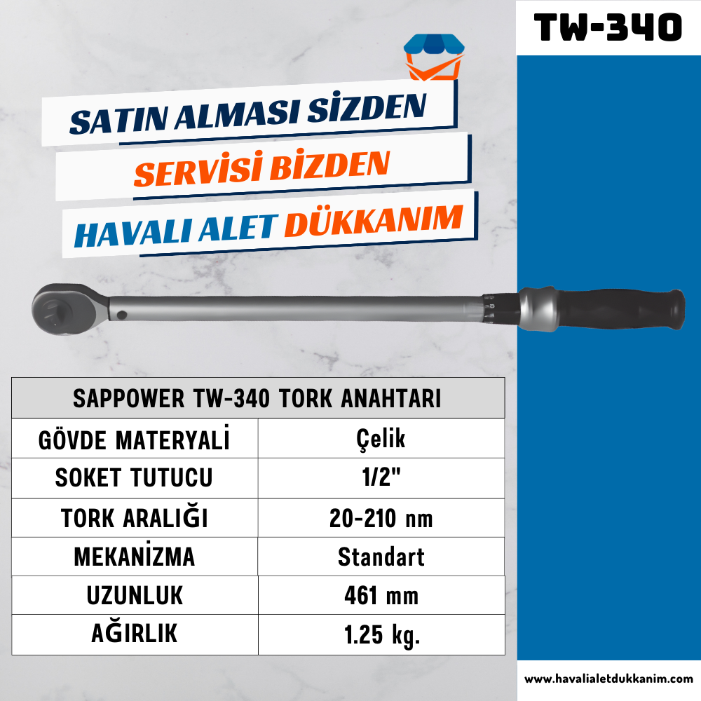 SAPPOWER TW-340 Tork Anahtarı