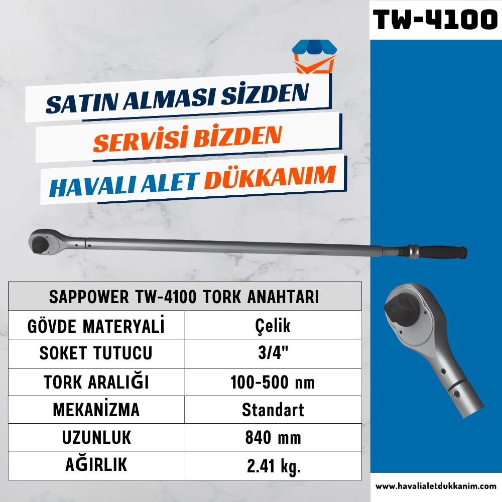 SAPPOWER TW-4100 Tork Anahtarı