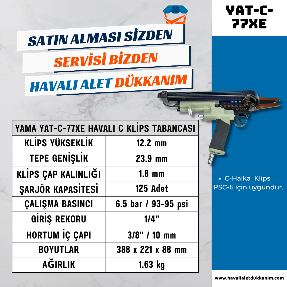 YAMA YAT-C-77XE Havalı C Klips Tabancası
