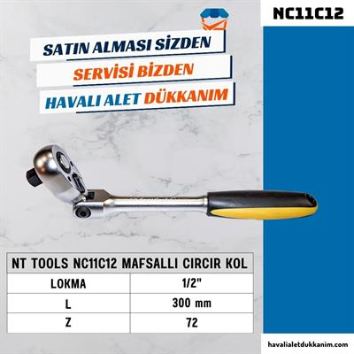 NT Tools NC11C12 Mafsallı Cırcır Kol 1/2