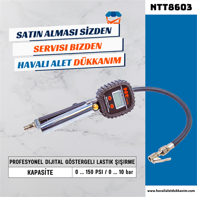 NT Tools NTT8603 Profesyonel Dijital Göstergeli Lastik Şişirme