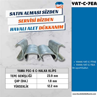 YAMA PSC-6 C-Halka Klips 24 x 12.2 mm 10.000 Adet/Kutu