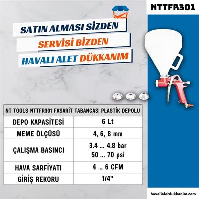 NT Tools NTTFR301 Fasarit Tabancası Plastik Depolu