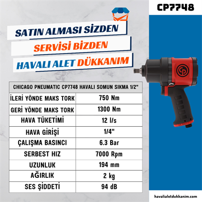 Chicago Pneumatic CP7748 Havalı Somun Sıkma 1/2