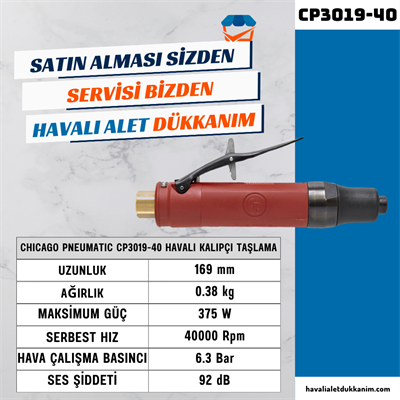 Chicago Pneumatic CP3019-40 Havalı Kalıpçı Taşlama 1/4