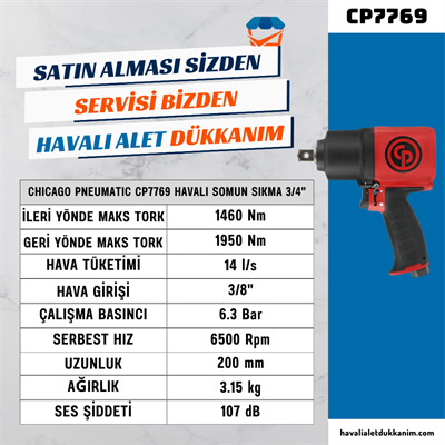 Chicago Pneumatic CP7769 Havalı Somun Sıkma 3/4