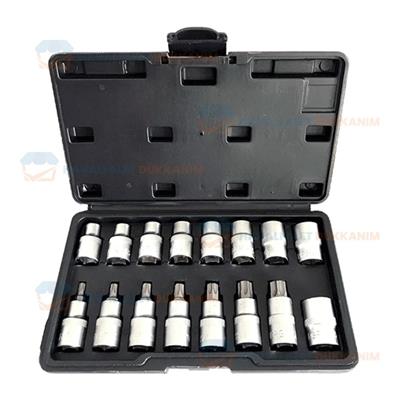 NT Tools NCSET83 CrV Torx ve E Tipi Torx Lokma Seti 16 Parça 1/2