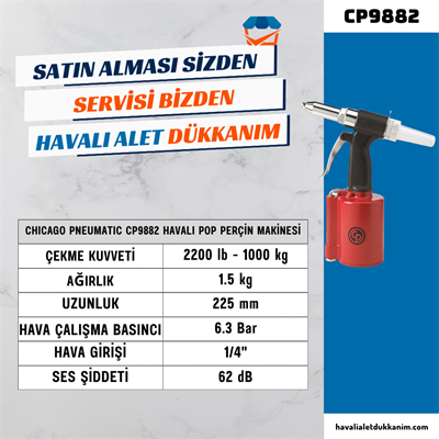 Chicago Pneumatic CP9882 Havalı Pop Perçin Makinesi 4.8 mm