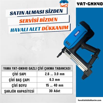YAMA YAT-GNX40 Gazlı Betona Çivi Çakma Tabancası