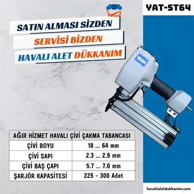 YAMA YAT-ST64 Ağır Hizmet Havalı Çivi Çakma Tabancası 64 mm