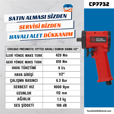 Chicago Pneumatic CP7732 Havalı Somun Sıkma 1/2