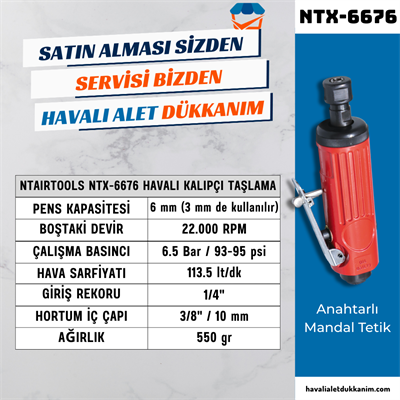 NTAirTools NTX-6676 Havalı Kalıpçı Taşlama 6 mm
