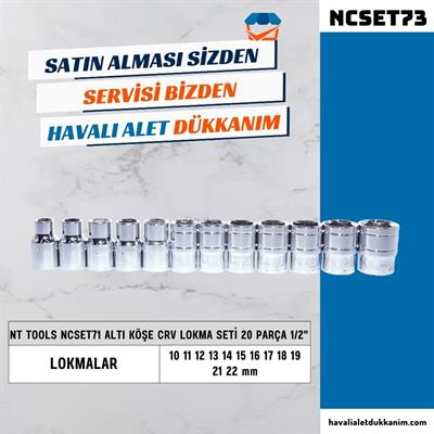 NT Tools NCSET73 Altı Köşe CrV Lokma Seti 12 Parça 1/2