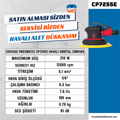 Chicago Pneumatic CP7255E Havalı Orbital Zımpara 150 mm