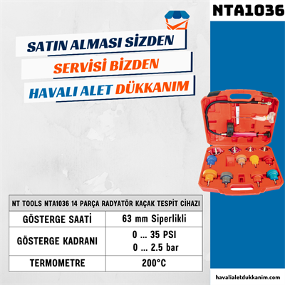 NT Tools NTA1036 14 Parça Radyatör Kaçak Tespit Cihazı