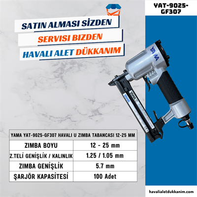 YAMA YAT-9025-GF307 Havalı U Zımba Tabancası 12-25 mm
