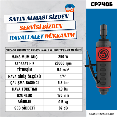 Chicago Pneumatic CP7405 Havalı Kalıpçı Taşlama Makinesi 1/4