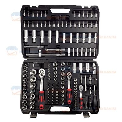 NT Tools NCSET173 173 Parça 1/4, 3/8 ve 1/2 CrV Bits & Altı Köşe Lokma Seti