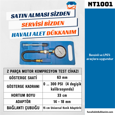 NT Tools NT1001 2 Parça Motor Kompresyon Test Cihazı
