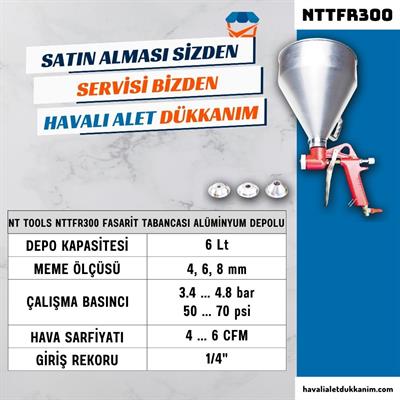 NT Tools NTTFR300 Fasarit Tabancası Alüminyum Depolu