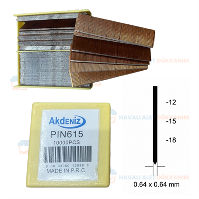 Akdeniz Pin Çivi 23 GA 06x15 mm 10.000 Adet/Kutu