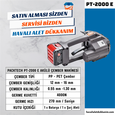 PACKTECH PT-2000 E Akülü Çember Makinesi