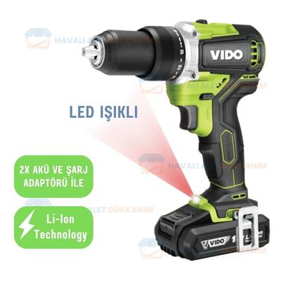 VIDO WD040250180 Kompakt Kömürsüz Motor Matkap ve Vidalama 18V