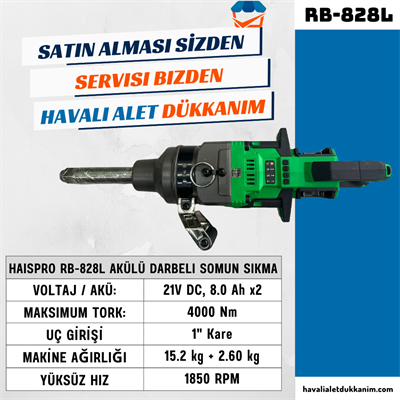HAISPRO RB-828L Akülü Darbeli Somun Sıkma 4000 Nm 21 V