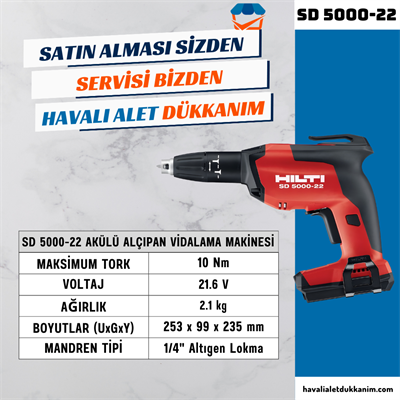 HILTI SD 5000-22 Akülü Alçıpan Vidalama Makinesi
