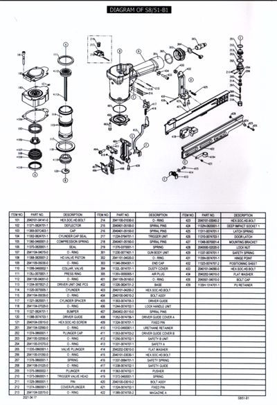 BEKSAN S8/51-B1 Havalı Zımba Tabancası