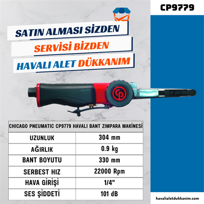 Chicago Pneumatic CP9779 Havalı Bant Zımpara Makinesi 330 mm