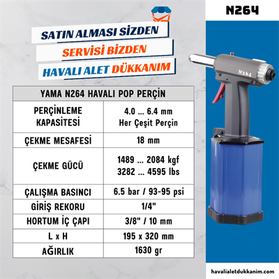 YAMA N264 Havalı Pop Perçin 6.4 mm