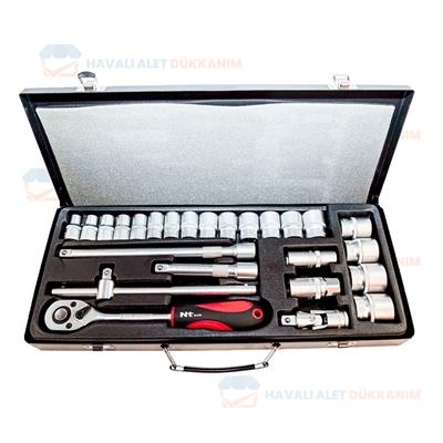 NT Tools NCSET12 Altı Köşe CrV Lokma Seti 26 Parça 1/2