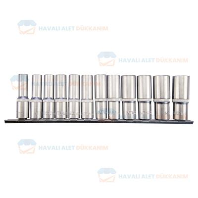 NT Tools NCSET75 Altı Köşe Uzun CrV Lokma Seti 12 Parça 1/2