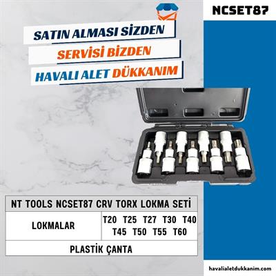 NT Tools NCSET87 CrV Torx Lokma Seti 9 Parça 1/2