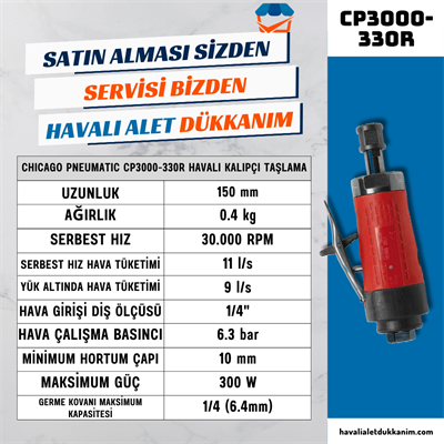 Chicago Pneumatic CP3000-330R Havalı Kalıpçı Taşlama 1/4
