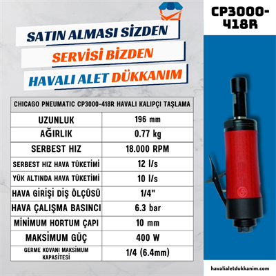 Chicago Pneumatic CP3000-418R Havalı Kalıpçı Taşlama 1/4