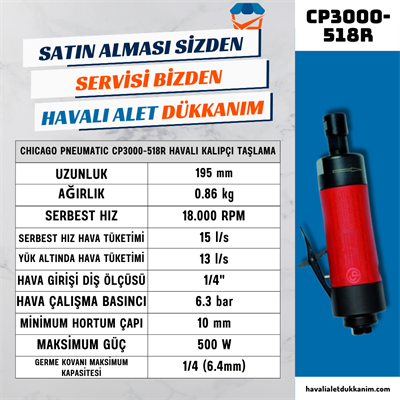 Chicago Pneumatic CP3000-518R Havalı Kalıpçı Taşlama 1/4