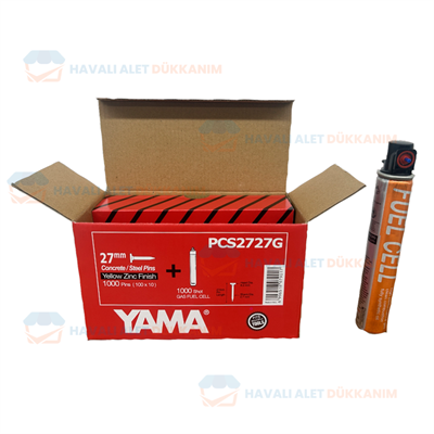 YAMA PCS2727G Gazlı Tabanca Beton Çivisi 27 mm 1000 Adet + Gaz