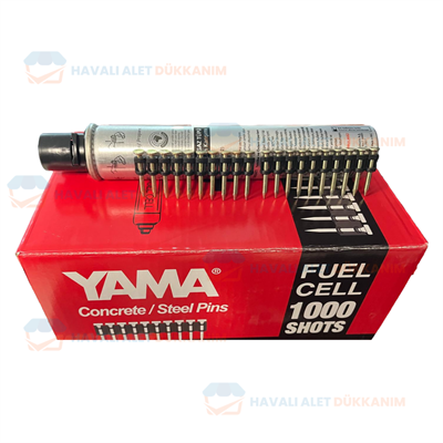 YAMA PCS2727G Gazlı Tabanca Beton Çivisi 27 mm 1000 Adet + Gaz
