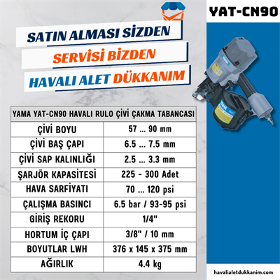 YAMA YAT-CN90 Havalı Rulo Çivi Çakma Tabancası