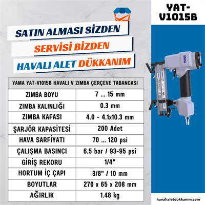 YAMA YAT-V1015B Havalı V Zımba Çerçeve Tabancası 10.3x 7-15 mm